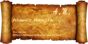 Adamecz Mabella névjegykártya